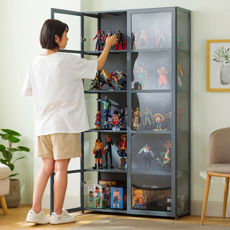 Figure display cabinet Acrylic display cabinet Lego display rack Transparent imitation glass Cosmetics shelf Household Oasis Select