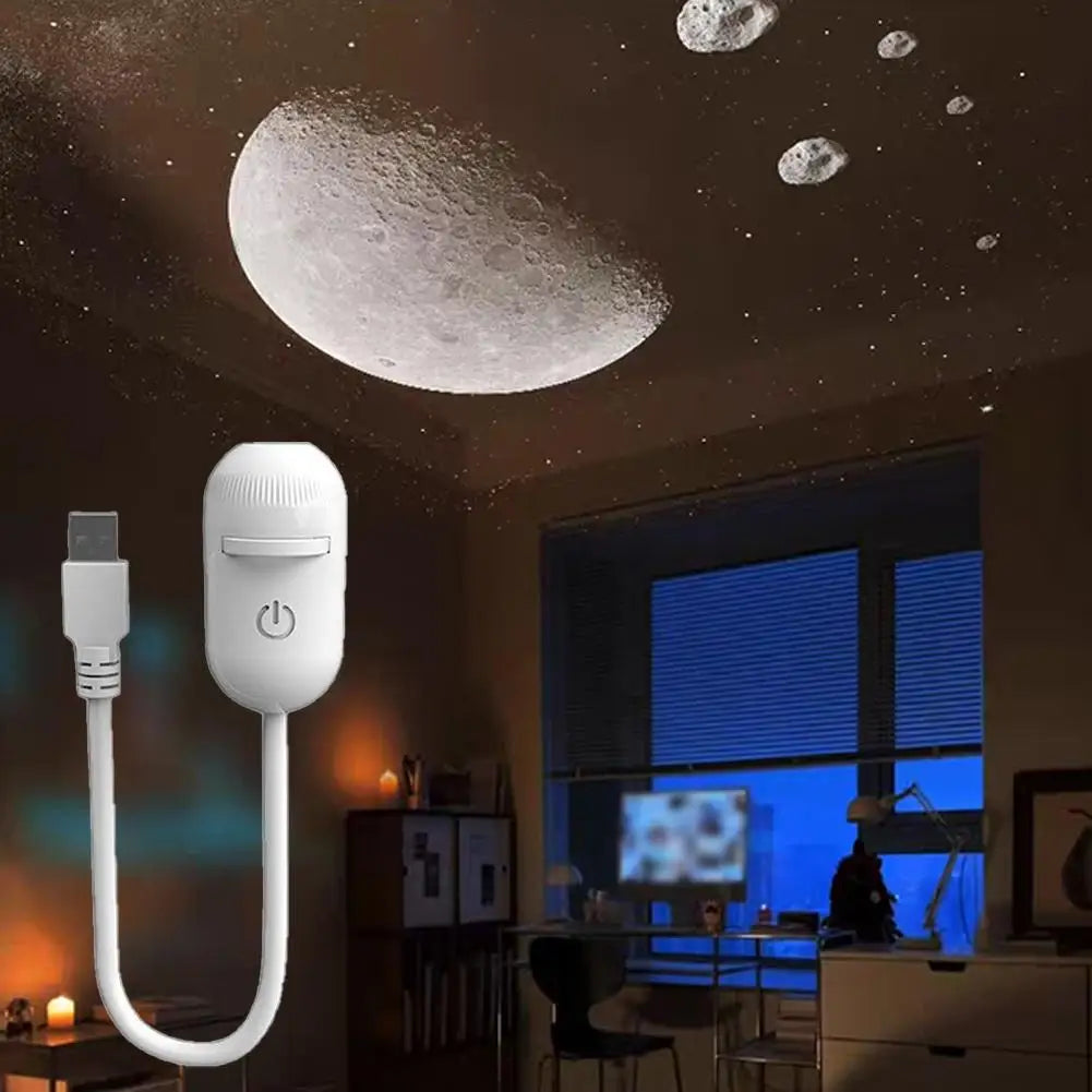 2-in-1 Galaxy Star Projector USB LED Night Light Atmosphere Lamp