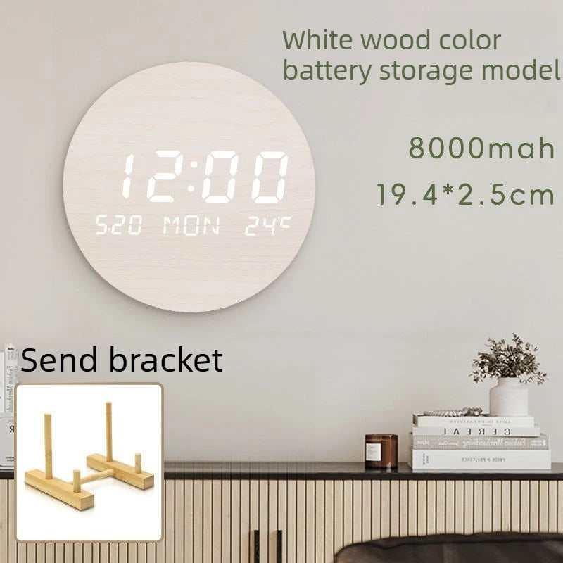 Silent Wall Clock Non-Ticking Home Decor Clock Modern Simple Digital Clock for Living Room Bedroom Wall Clocks Oasis Select storage battery 5