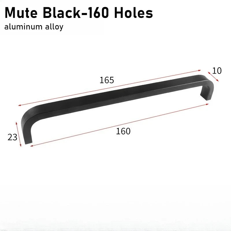 Black/Gold Solid Aluminum Alloy Kitchen Cabinet Handles Drawer Cupboard Wardrobe Door Straight Handle Furniture Hardware Oasis Select 302-160 Matte black