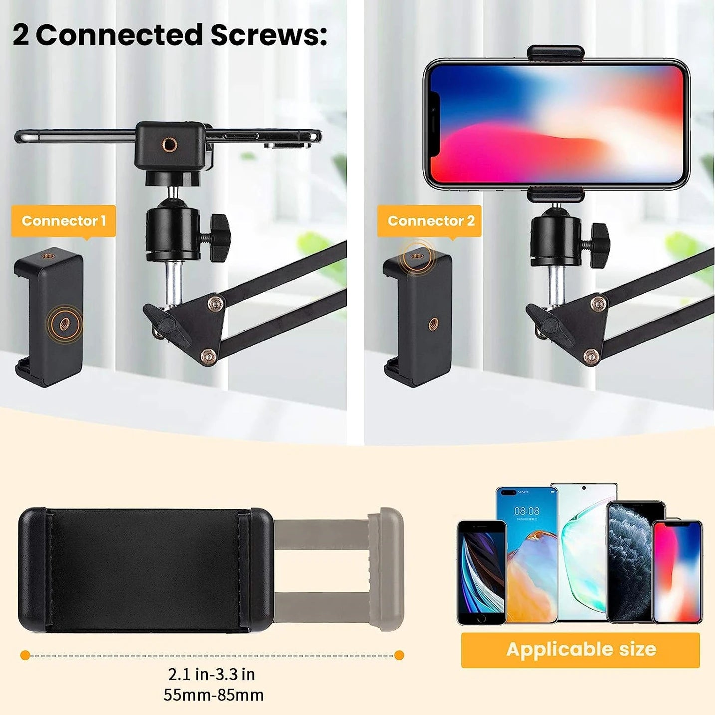 VeFly Flexible Arm Phone Tripod Stand | 360° Gooseneck Desk Mount