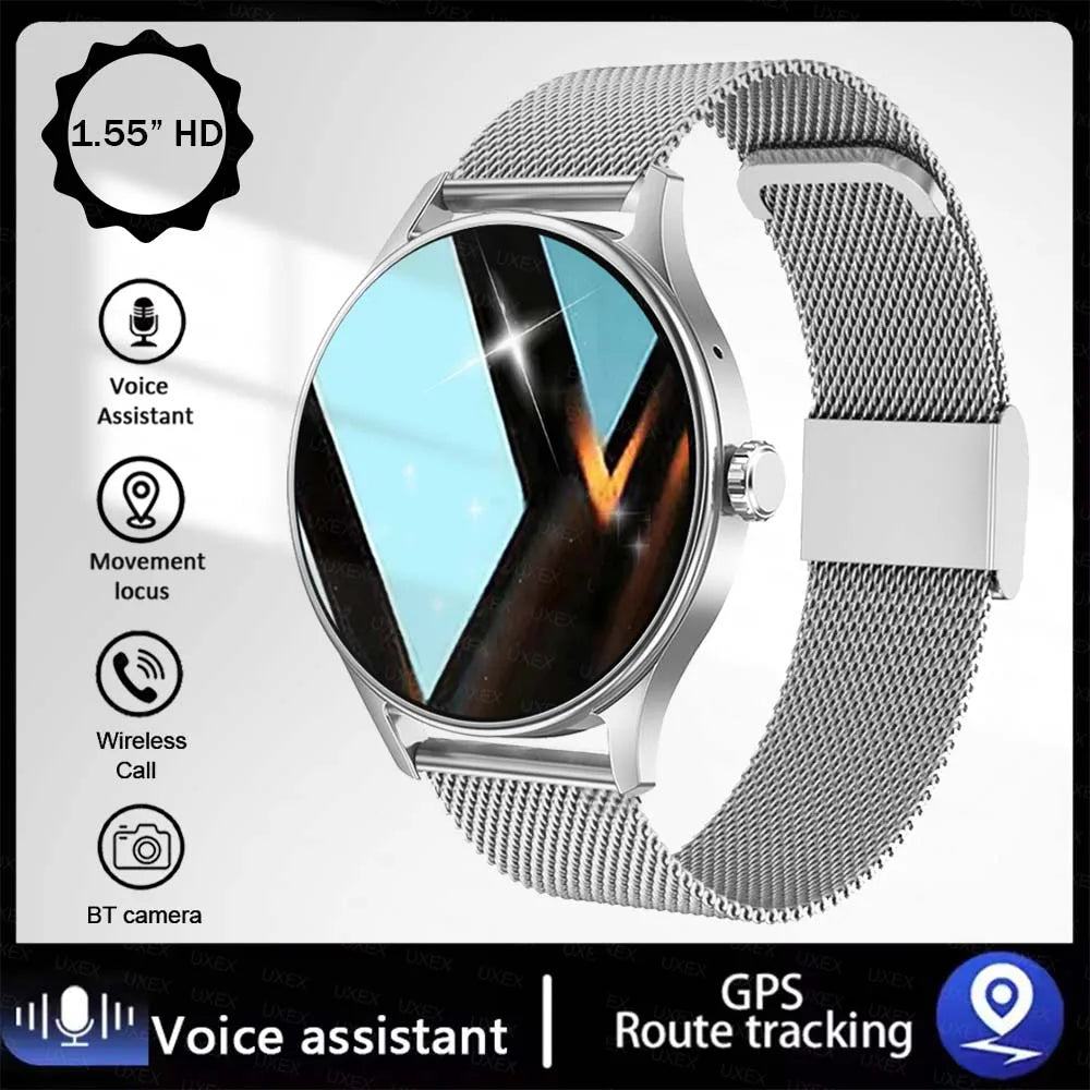 UXEX 1.55" Smart Watch – BT Calls, Fitness & Health Tracker