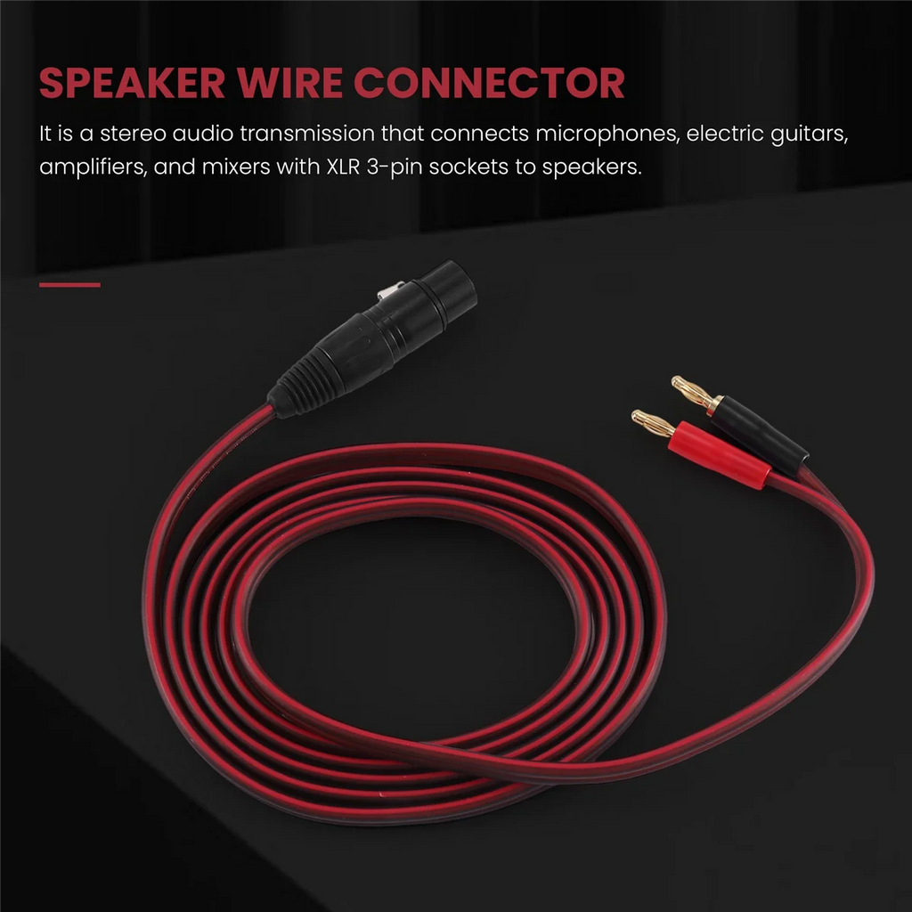 XLR to Banana Speaker Cable,XLR 3 Pin Female to Dual Banana Plugs Audio Cable, Gold-Plated 4mm Plug to XLR3 Pro HiFi Oasis Select