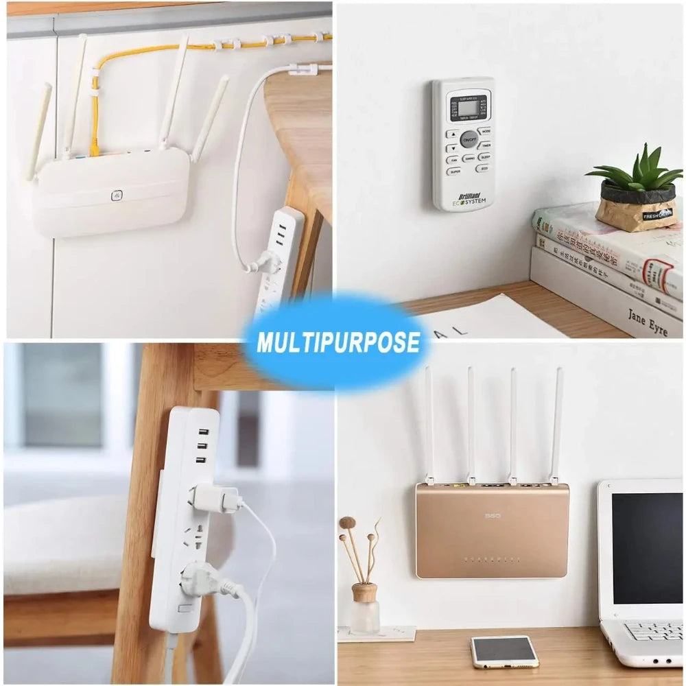 2/4pcs Adhesive Power Strip Holder Under Desk Mount Surge Protector Organizer No Drill Cable Management Gaming Home Office Setup Oasis Select