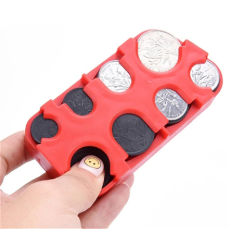 Mini Euro Coin Dispenser Car Storage Coin Wallet Savings Box for Euro Coin Bank Coin Holder Case Plastic Storage Boxes Oasis Select