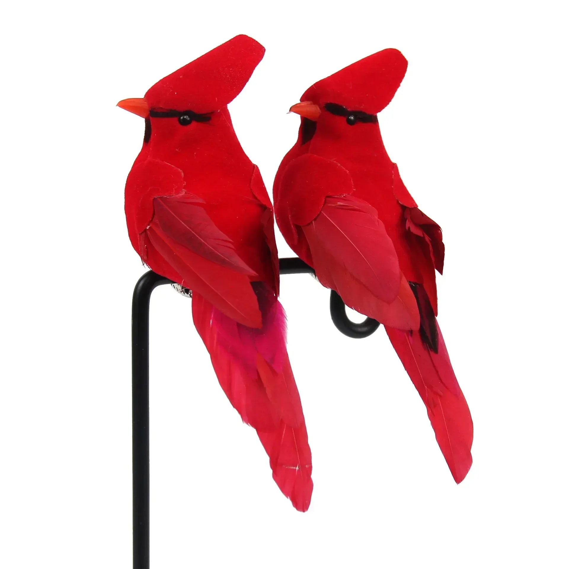 2PCS Handmade Simulation Parrot Creative Feather Lawn Figurine Ornament Animal Bird Garden Bird Prop Decoration Miniature Oasis Select 2Pcs