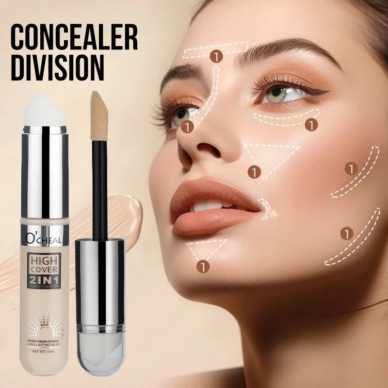 OCHEAL 2-in-1 Liquid Foundation & Concealer – Waterproof