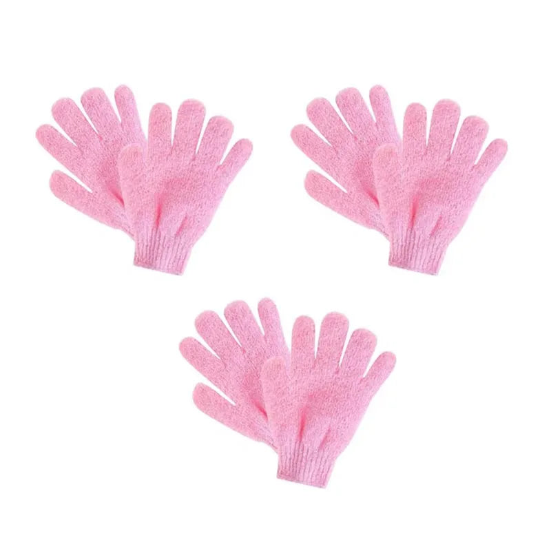 1 2 3pairs Five Fingers Bath Gloves Peeling Exfoliating Household
