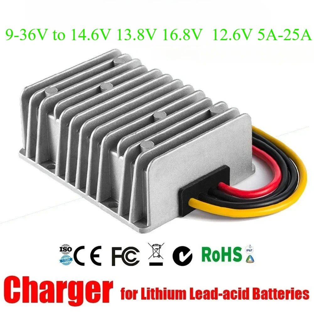 DC DC Battery Charger 9-36V 12V 24V to 14.6V 13.8V 16.8V 12.6V 5A-25A Constant Current for Lead-acid Lithium Batteries Lifepo4 Oasis Select