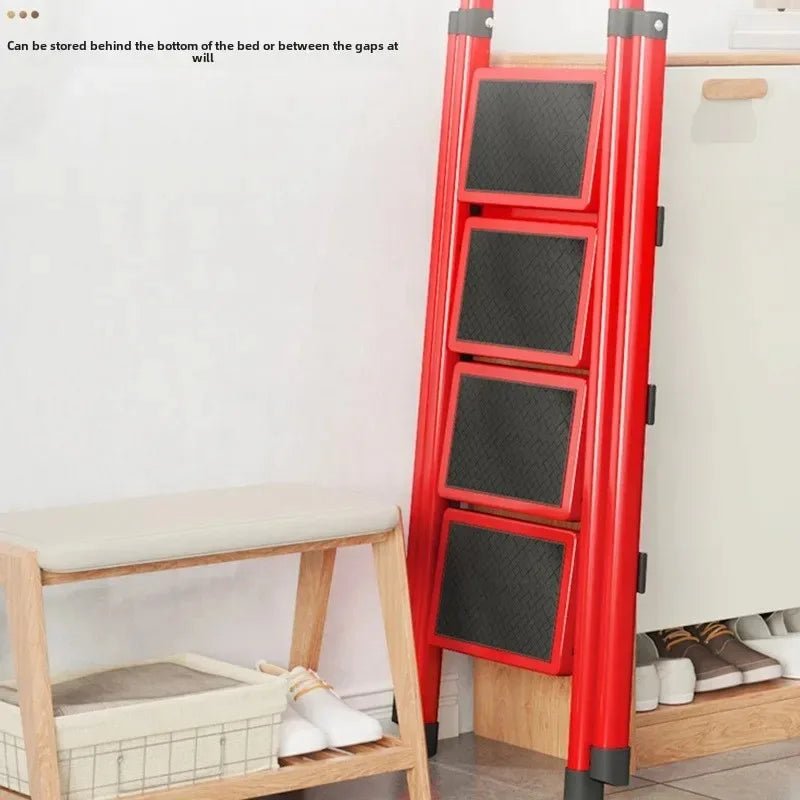 Home ladder stool folding zigzag ladder anti slip pedal ladder indoor and outdoor multifunctional portable ladder Oasis Select
