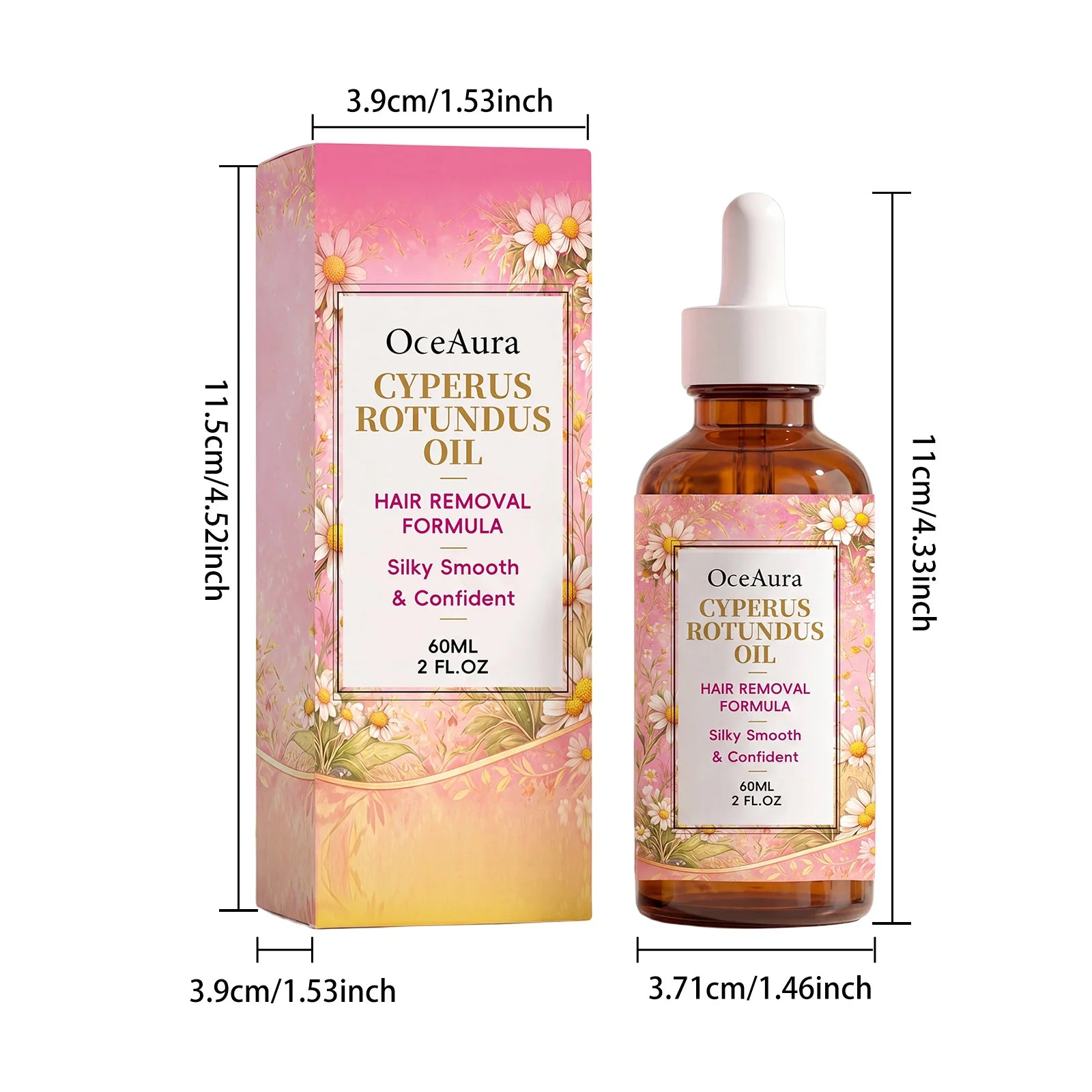 Silky Smooth Cyperus Rotundus Oil Post Hair Removal Care Oil Moisturizing Smoothing Soothe Delicate Skin Inhibitor Hair Body Oil Oasis Select 60ml Boxed