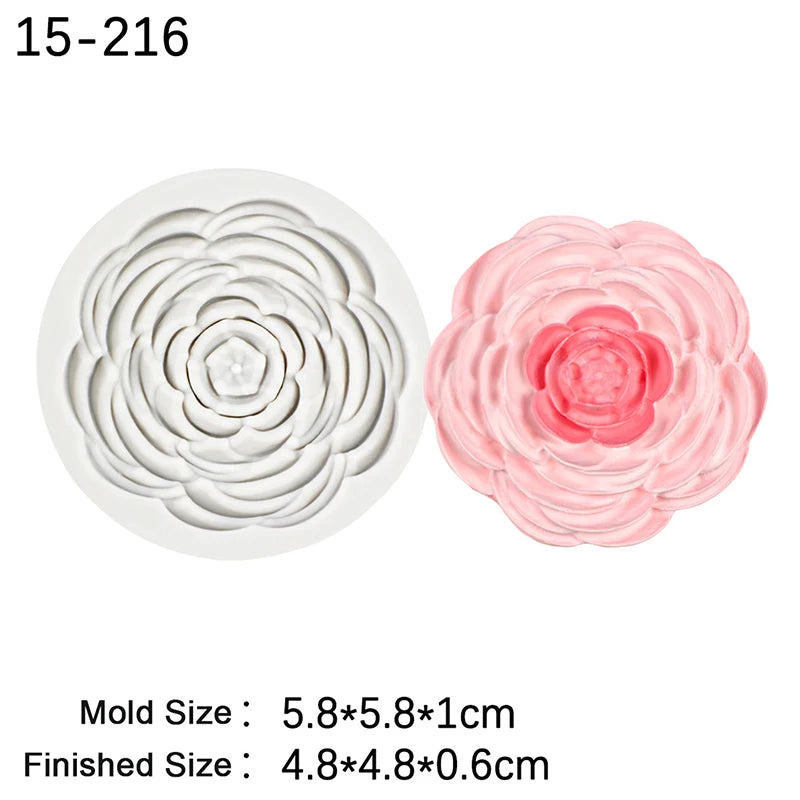 Silicone Fondant Cake Mold Rose Peach Blossom Flower Shaped Baking Chocolate Decorative Mould for Pastries 15-71 Oasis Select A5