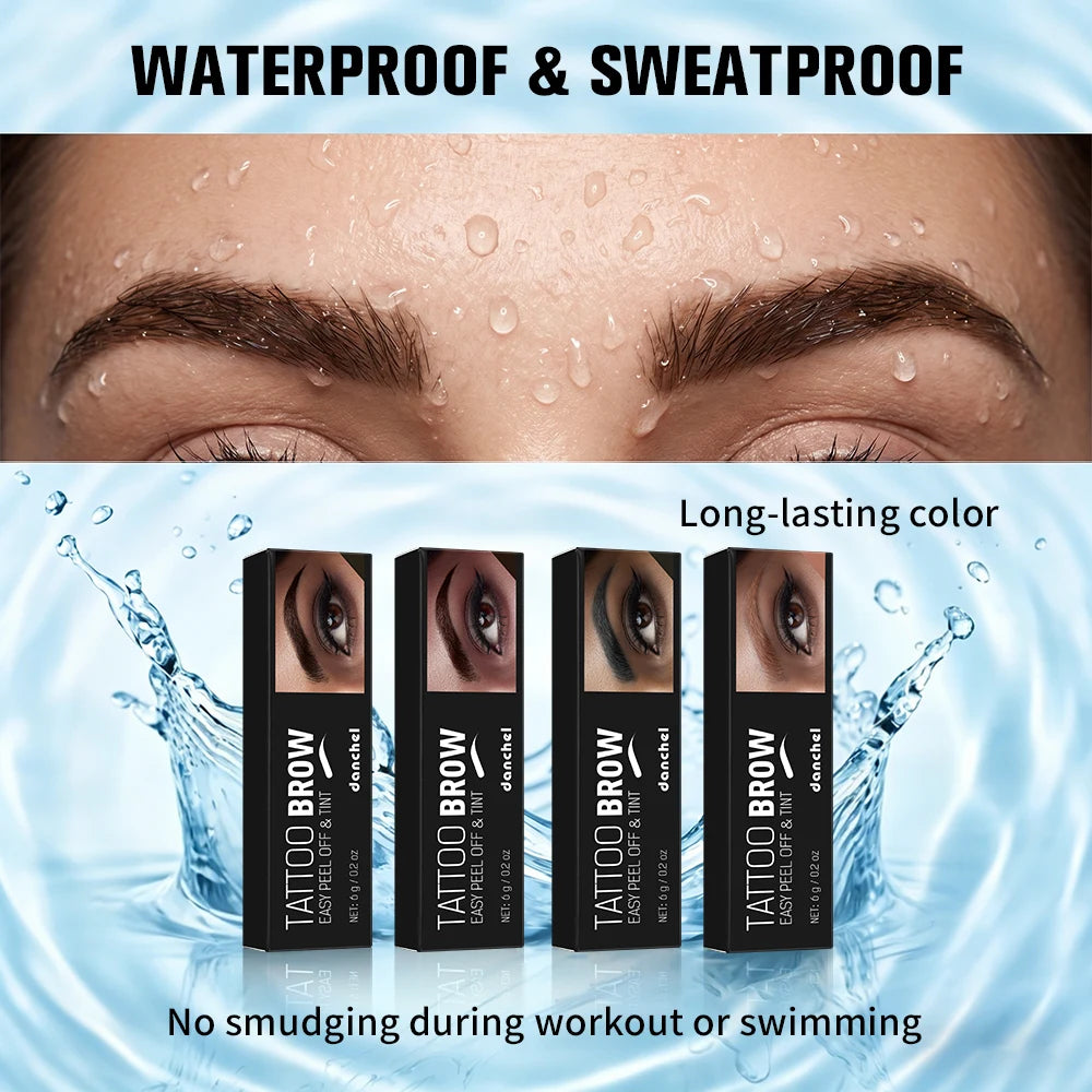 Peel Off Eyebrow Gel Long Lasting Waterproof Sweat Proof Smudge Proof Tattoo Brow Gel Natural Looking Eye Brow Makeup For Women Oasis Select