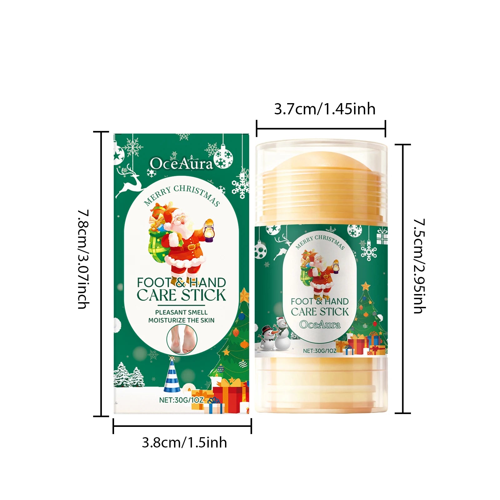Christmas Urea Hand Foot Care Stick Moisturizing Balm for Dry Cracked Heels Elbows & Knees Gentle Exfoliation Softening Skin Oasis Select 1Pcs-A