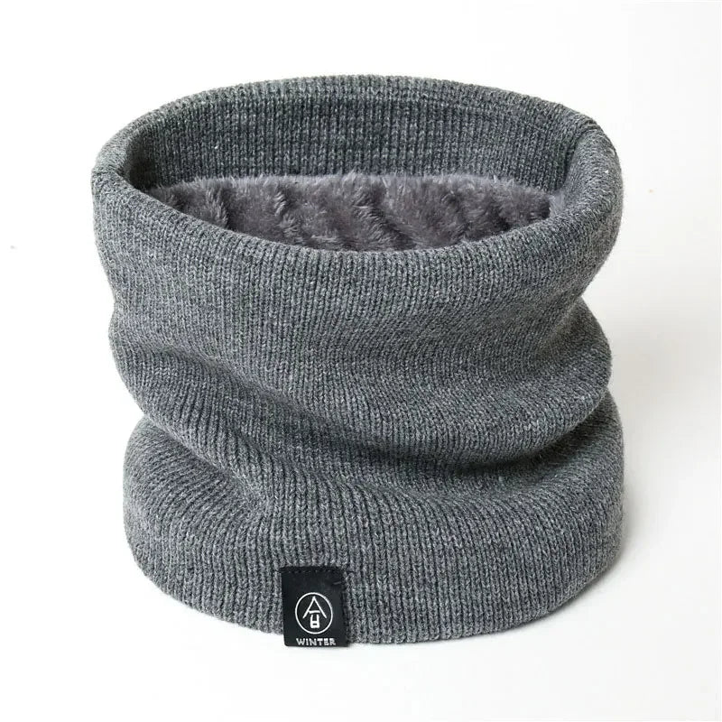Knitted Solid Color Scarves Warm Thickened Neck Scarfs Ski Face Mask Tube Circle Scarf for Skiing Hiking C ycling Neck Warmer Oasis Select GRAY