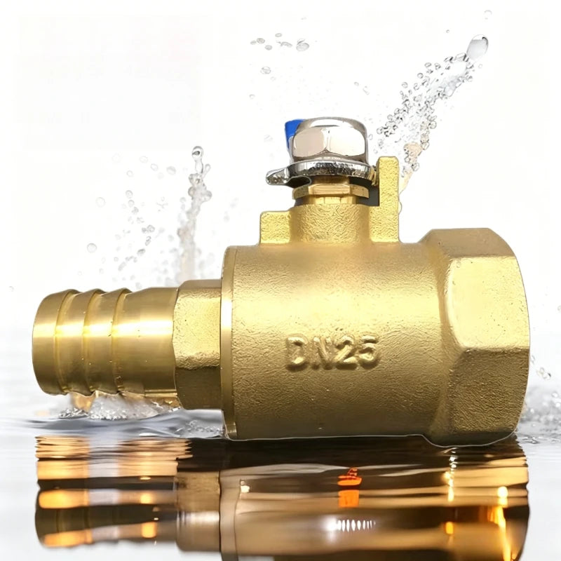 Threaded Brass Ball Valve 1-inch Water Pipe Switch, Gas Water Oil Flow Control Fittings, Large Flow Thickened Valve Oasis Select