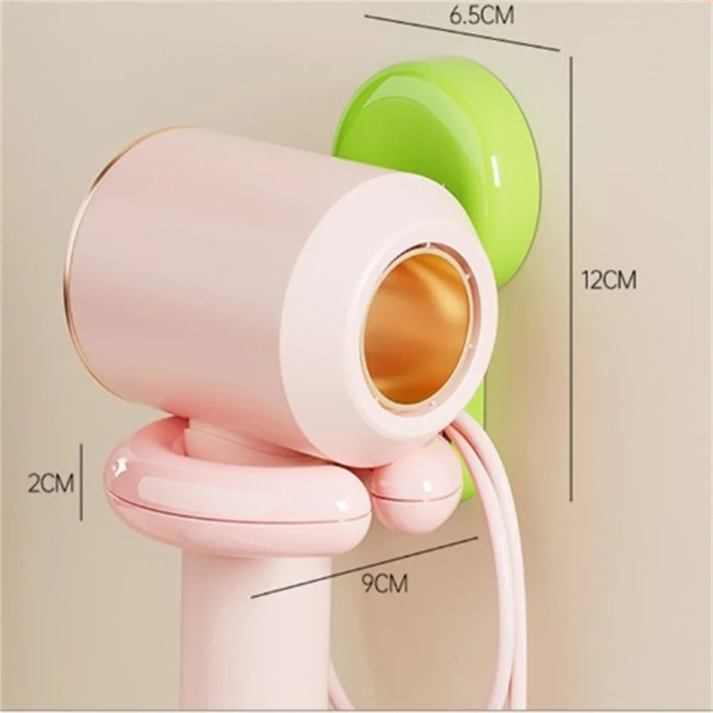 UFORU Wall-mounted hair dryer shelf Household bathroom punch-free portable sucker dopamine organizer Oasis Select Pink