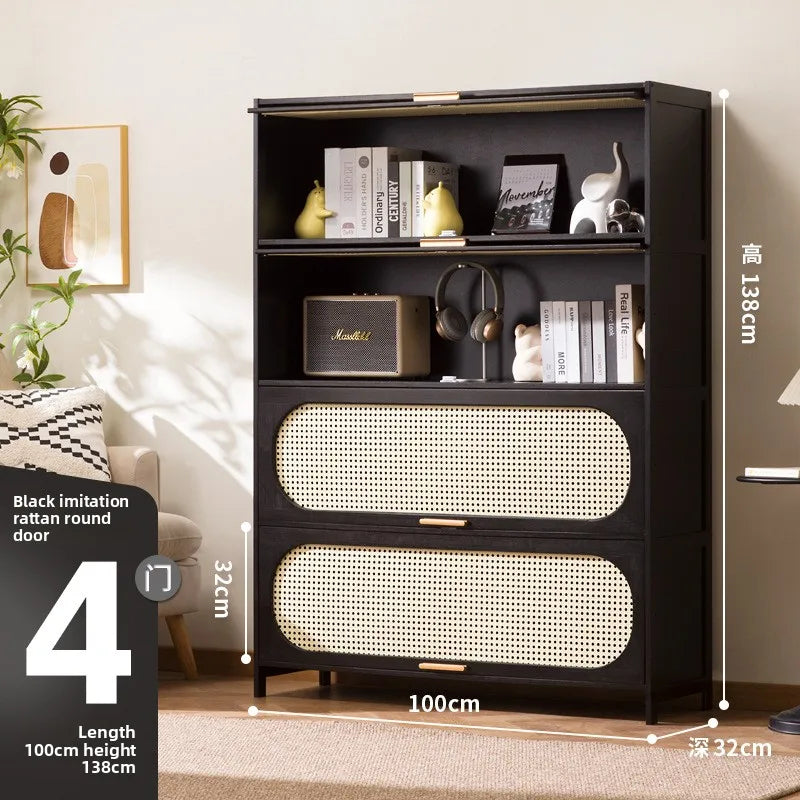Bookcase living room 2024 new locker glass door display case modern simple multi-layer bookshelf storage locker Oasis Select 100 long four doors