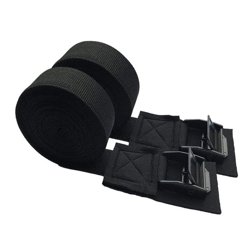 Car Tensioning Belts Black Tie Down Strap Strong Ratchet Belt Luggage Bag Cargo Lashing With Metal Buckle for Car RV 300cm*2.5cm Oasis Select