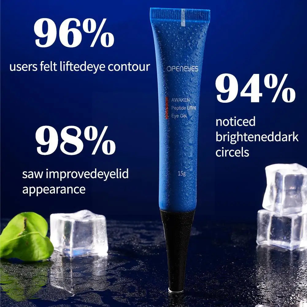 15g Openeyes Awaken Peptide Lifting Eye Gel Men Eye Cream Moisturizing Under Eye Cream Fade Dark Circles and Puffiness Fine Line Oasis Select