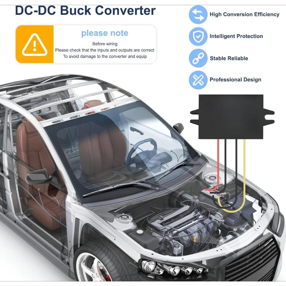 DC-DC 9V Step-Down Adapter 12V 24V To 9V 5A 45W Buck Converter Waterproof Car Mounted For Vehicles Safety Systems LED Products Oasis Select