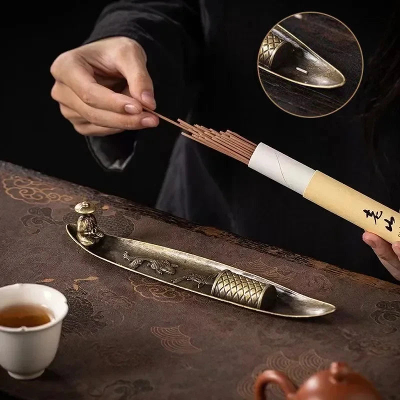 Creative Incense Holder Aromatherapy Ornament Incense Holder Boat Old Men Fishing Japanese Style Incense Stick Burner Home Decor Oasis Select