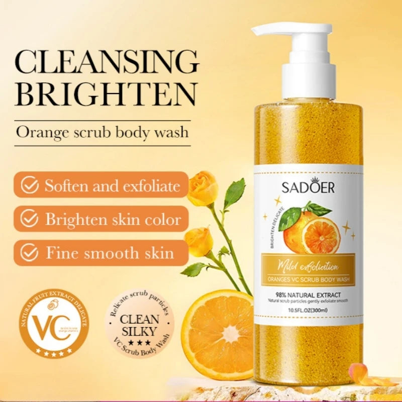 300ml Exfoliating Shower Gel with Fine Scrub Particles That Cleanse Skin Impurities, Brighten Skin Tone, Make Skin Clean and Silky, and Emit a Pleasant Fragrance Oasis Select