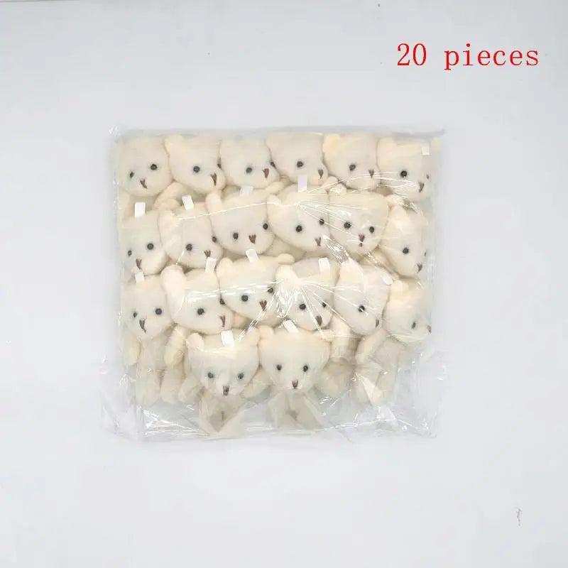 Mini Cartoon Plush Bear Dolls Set Handmade DIY Accessory for Girls Party Favor Gift Collection Oasis Select A4