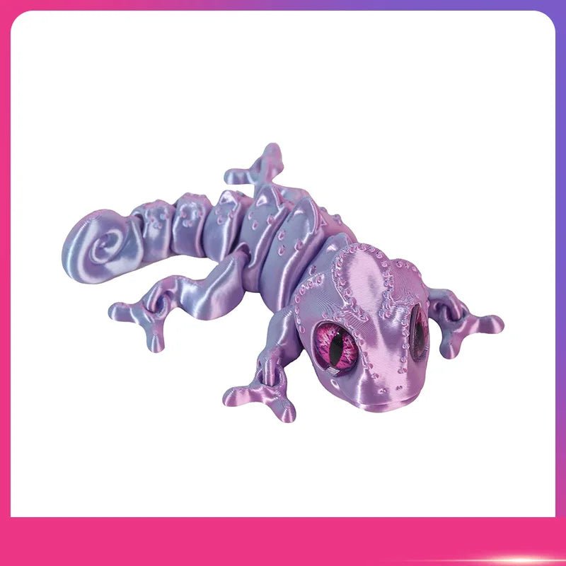3D Printed Chameleon Figure – Movable Joints & Realistic Eyes Articulated Animal Figure Oasis Select Purple One Size