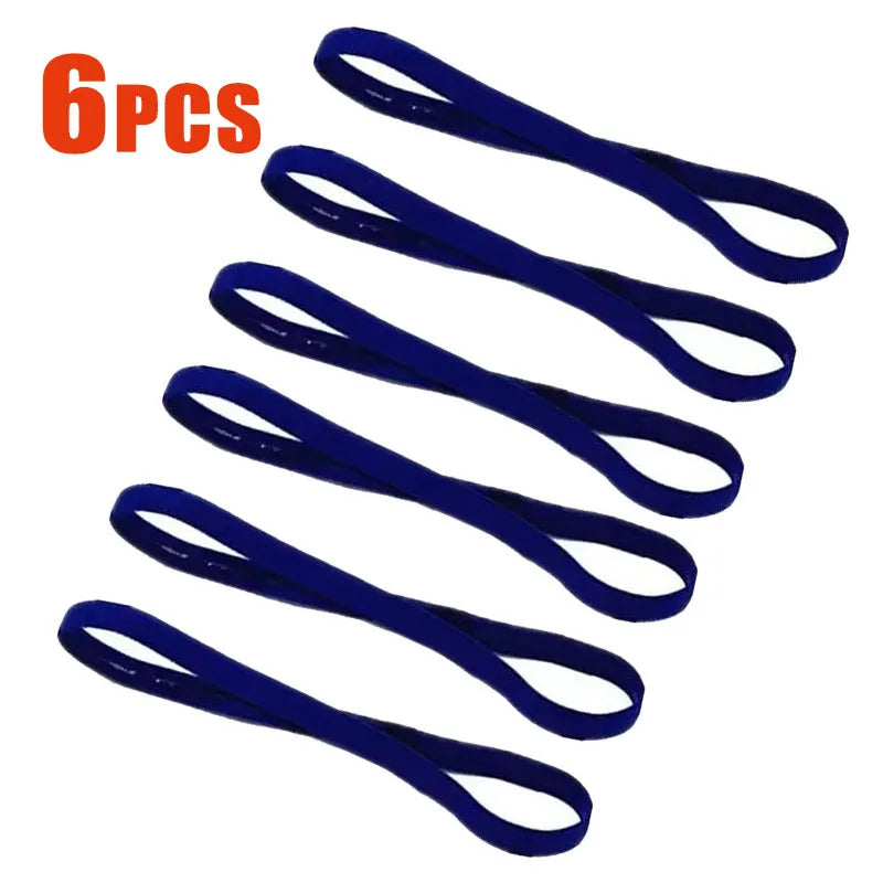 6/3Pieces Solid Thick Non-Slip Elastic Sports Outdoor Headbands Hair Headbands Exercise Hair Bands Sweatbands for Women for Men Oasis Select 6pcs sapphire