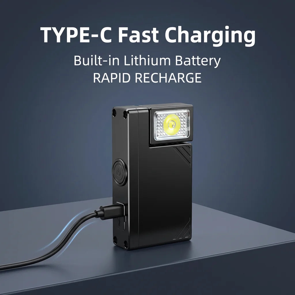 Mini COB LED Keychain Flashlight | USB-C Rechargeable 600 Lm
