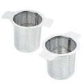 2pcs Tea Infuser Stainless Steel Dual Ear Fine Mesh Filter Tea Infuser Fine Reusable Strainer Household Spare Parts Oasis Select A