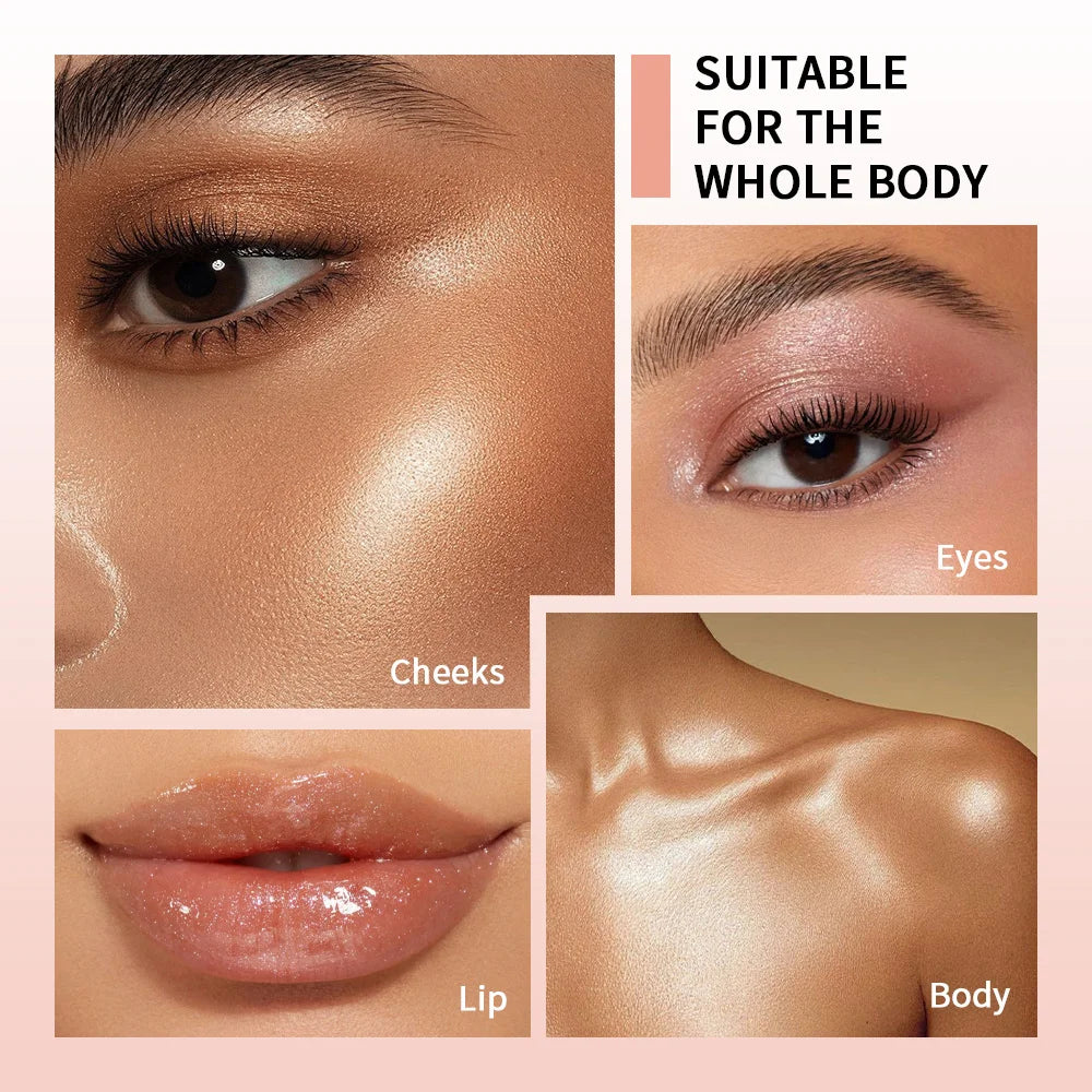 Glassy Highlighter Balm Brighten Complexion Deep Hydration Long Lasting Wear Highlighting Cream Eye Cheek Lip Body Glossy Pen Oasis Select