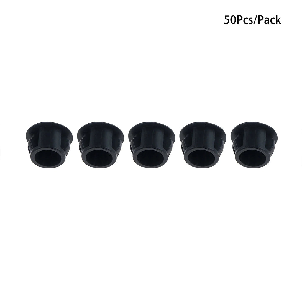 50Pcs Plastic Blanking End Caps Hole Plugs 5mm–32mm Black/White