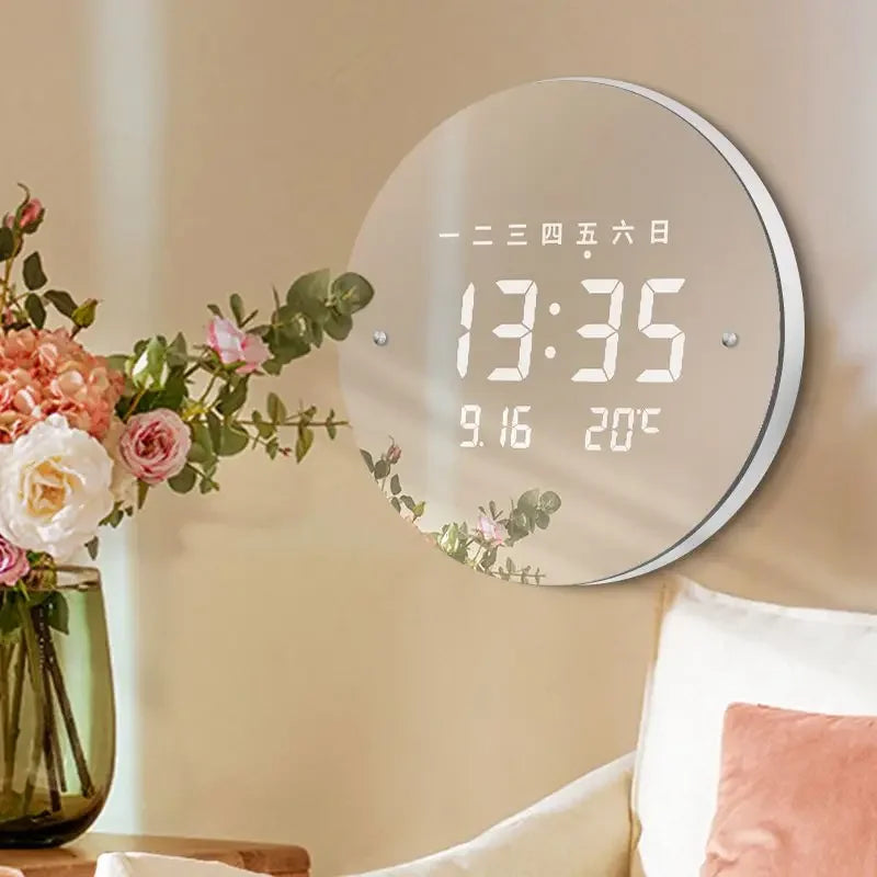 New Smart Perpetual Calendar Electronic Wall Clock Living Room Digital Wall Hanging with Temperature Clock Wall Clocks Oasis Select