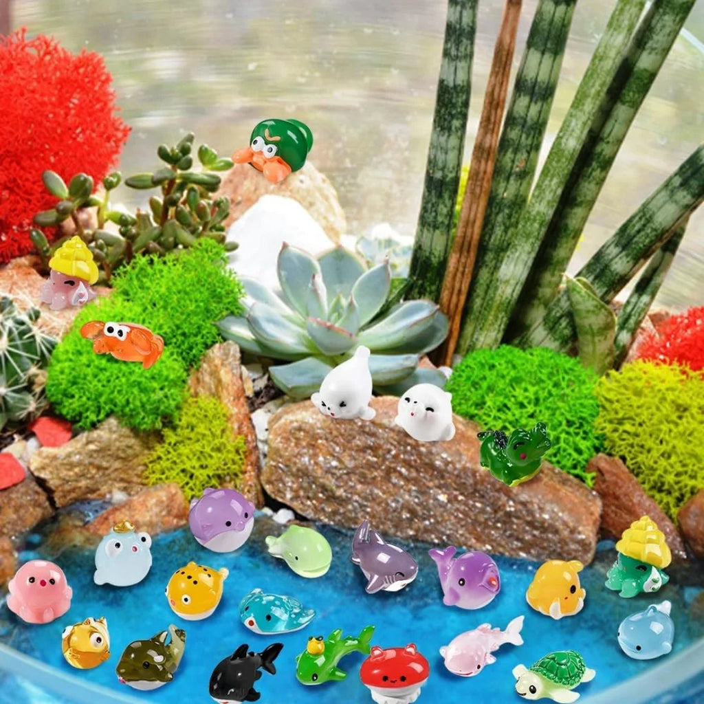 Mini Ocean Resin Animals Tiny Sea Animals Figurines Marine Miniature Animals Aquarium Ornaments Home Decorations Oasis Select