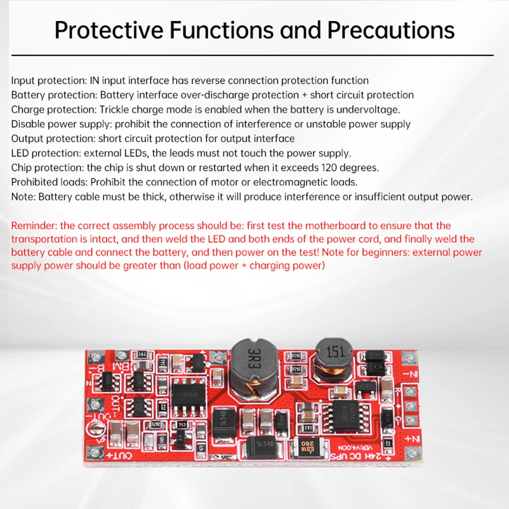 DC 12V/15V 24W 1A UPS Power Supply Module Uninterruptible Power Control Board 2S V4.0CN Charging Step Up Protection Module Oasis Select