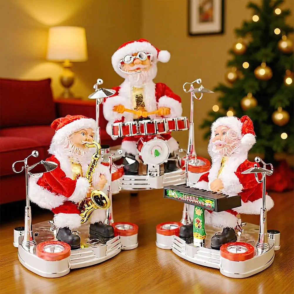 European Style Electric Santa Claus Music Instrument Playing Xmas Toy Christmas Decoration Children's Home Gift Oasis Select