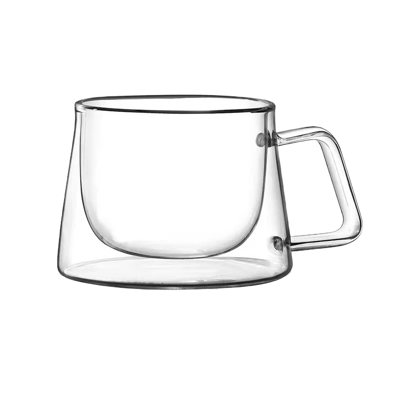 1/2PCS Double Wall Glass Coffee Mug Heat Resistant Tea Milk Juice Coffee Water Espresso Cup Thermo Insulated Cup for Household Oasis Select B 200ml