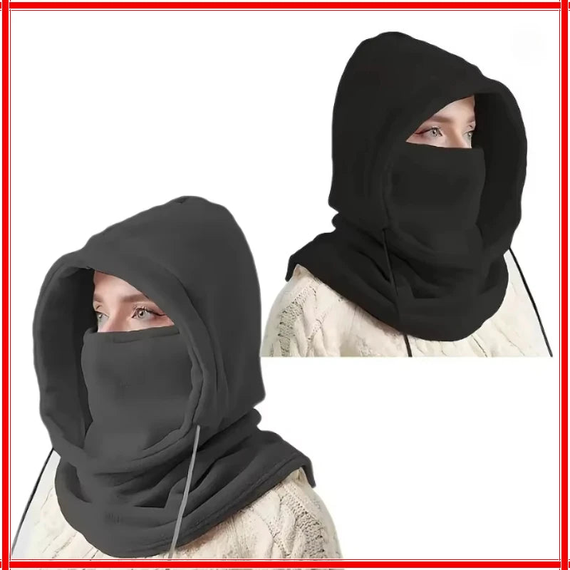 Unisex Winter Balaclava Knit Hood - Windproof Mask with Drawstring, Motorcycle Riding Headgea Warm Knitted Cap Cold Weather Oasis Select
