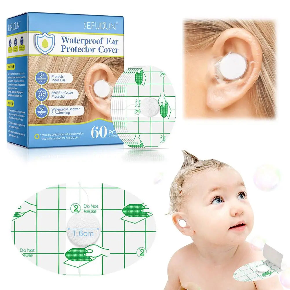 Disposable Waterproof Baby Ear Covers – 60 Pack Bath Earmuffs Baby Ear Covers Oasis Select