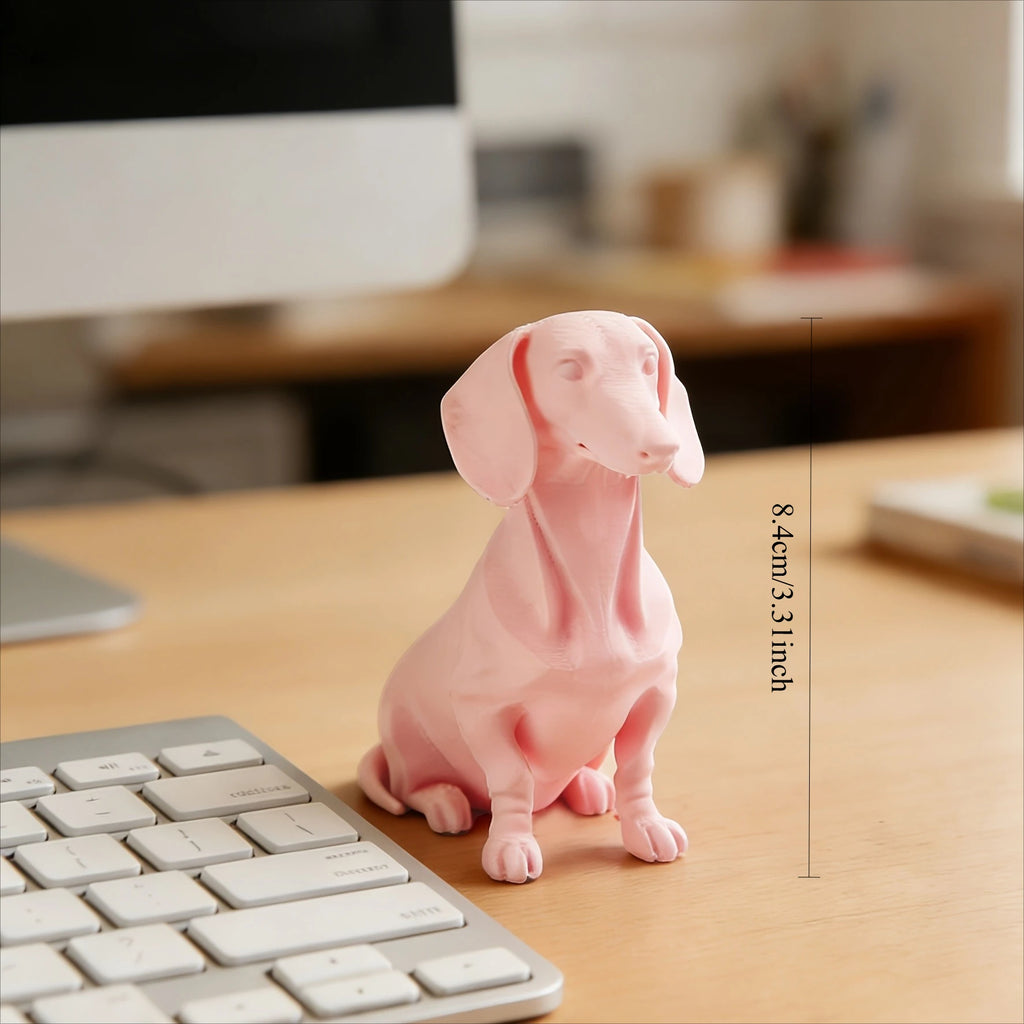 Sitting Dachshund Figurine cute Short-Leg Dog Statue Ornament for DIY customize Pet Lover Gift Modern Aesthetic Room Decor gifts Oasis Select Dachshund powder
