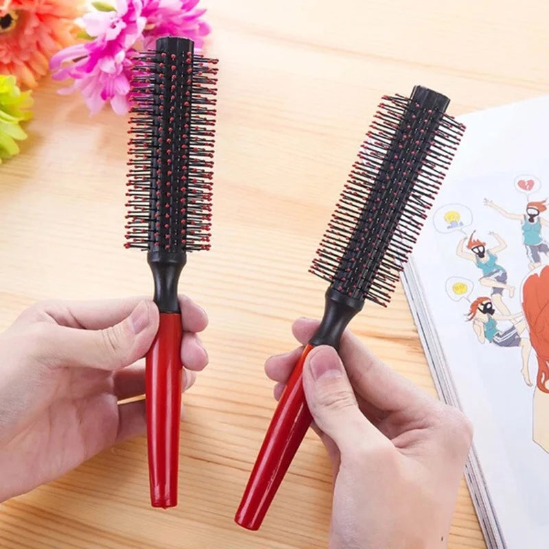 Professional Plastic Round Brush Quiff Roller Curly Hair Comb Hairstyle Massager Hairbrush Dressing Salon Barber Comb New Spiral Oasis Select