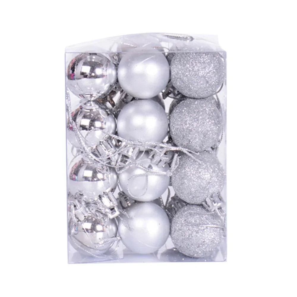12-Pack Velvet Christmas Ball Ornaments 6cm – Red, Green & White