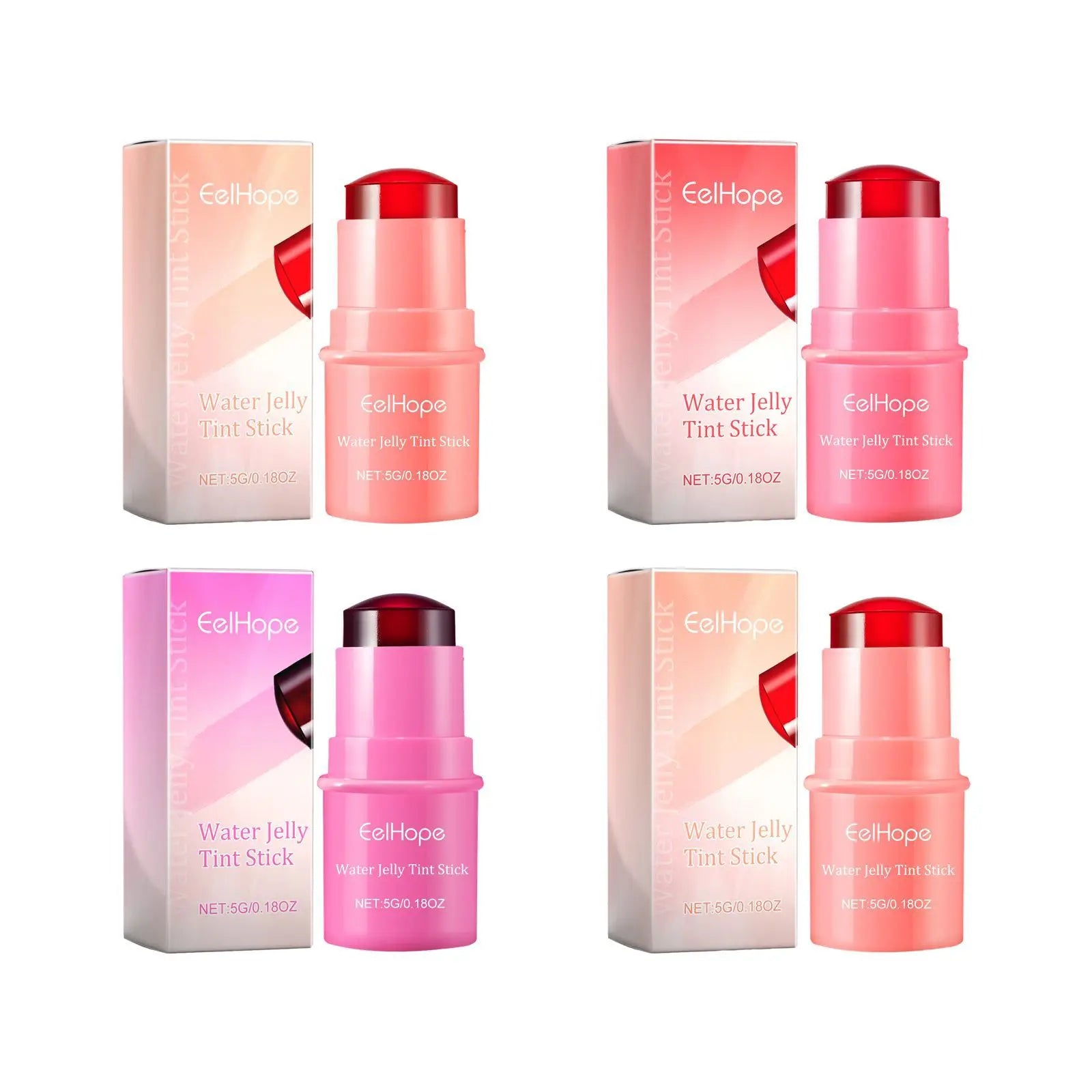 Eelhope 3-in-1 Milk Jelly Tint Blush & Lip Stick | Matte Finish Blush & Lip Tint Stick Oasis Select 4pcs boxed