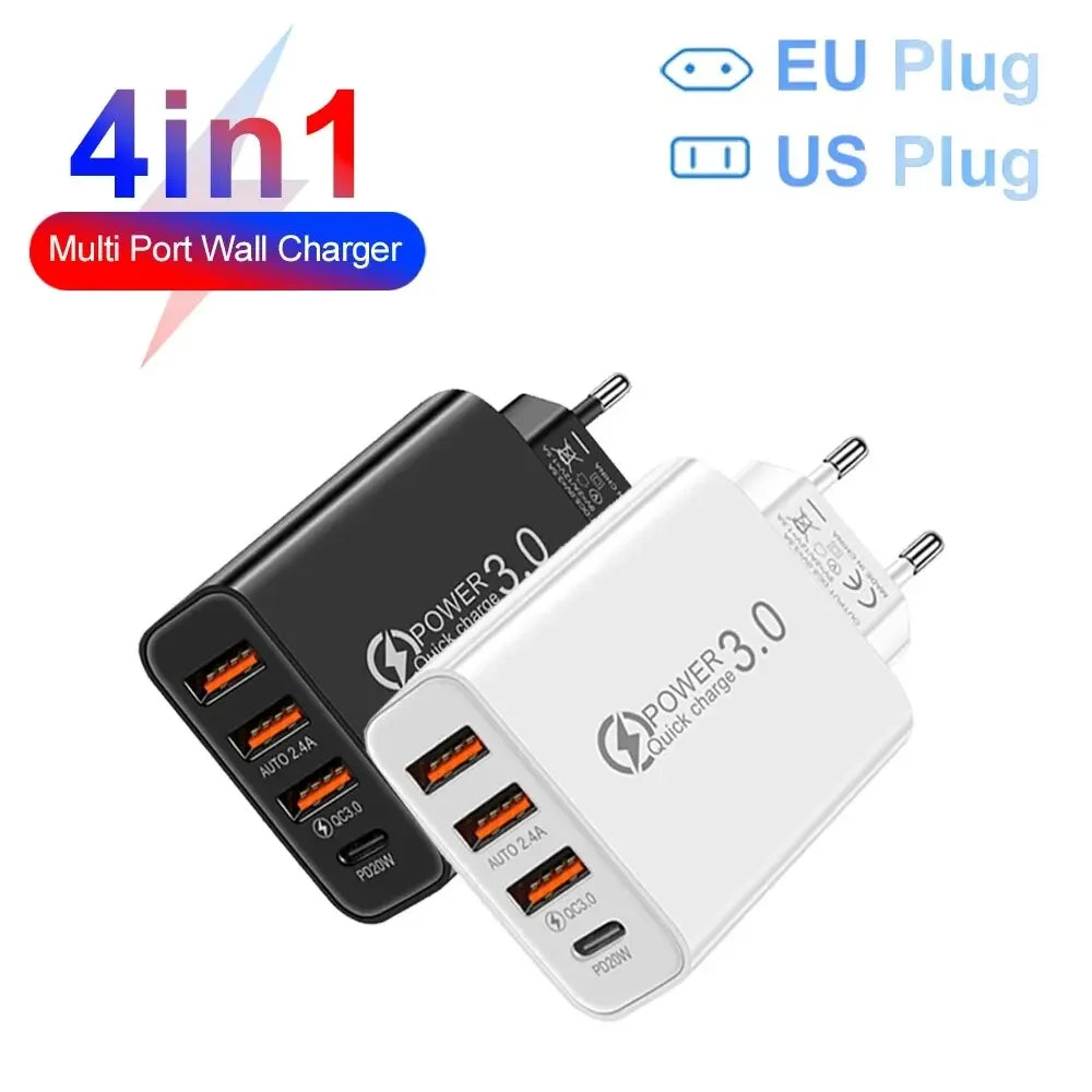 Total 48W Multi-Port USB PD Wall Charger Adapter for Xiaomi iPhone 13/12 Samsung Mobile Phone Plug-In Charging Oasis Select