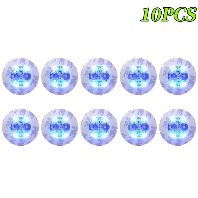 5/10/30PCS LED Coaster Lights Bar KTV Wedding Party Cocktail Drink Cup Vase Lighting Luminous Bottle Stickers Decoration Oasis Select BLUE-10PCS