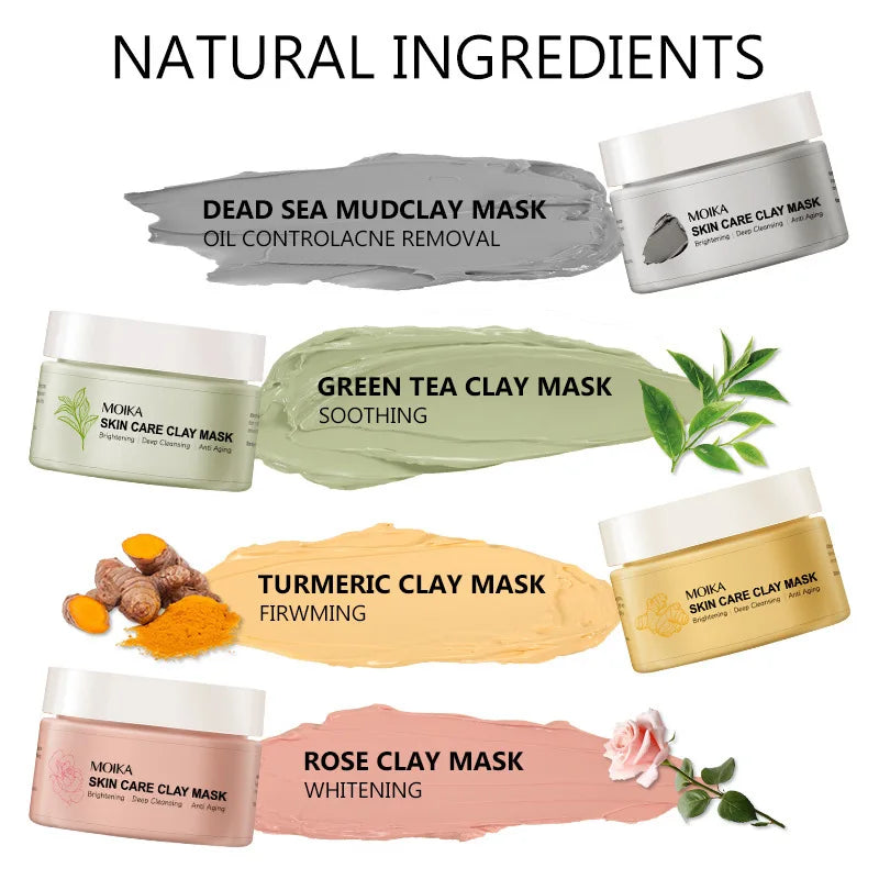 120gRose Whitening Clay Mask Cleans Skin Delicate Mild Hydrating Firm Clean Pores Remove Blackheads Acne Facial Mask Facial Care Oasis Select