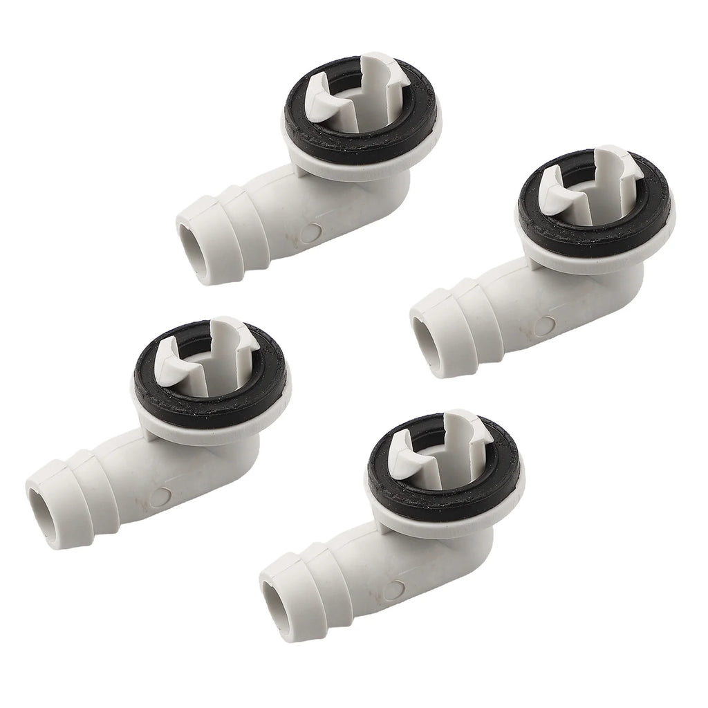 1/4pcs Air Conditioner Drain Connector AC Drain Hose Plastic Elbow Rubber Ring Kit Anti-defomed 1.5cm Diameter Connector Oasis Select 4pcs