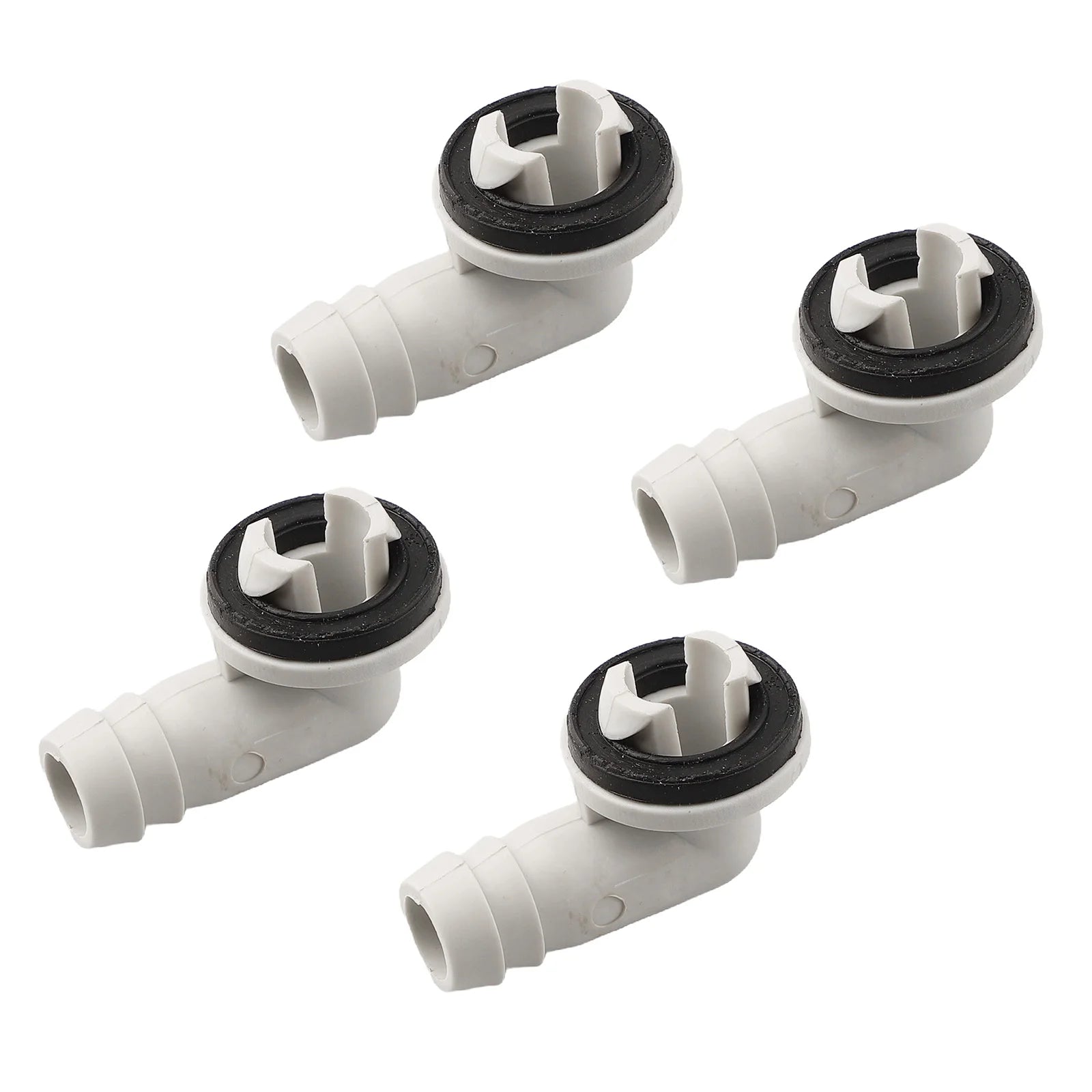 1/4pcs Air Conditioner Drain Connector AC Drain Hose Plastic Elbow Rubber Ring Kit Anti-defomed 1.5cm Diameter Connector Oasis Select 4pcs